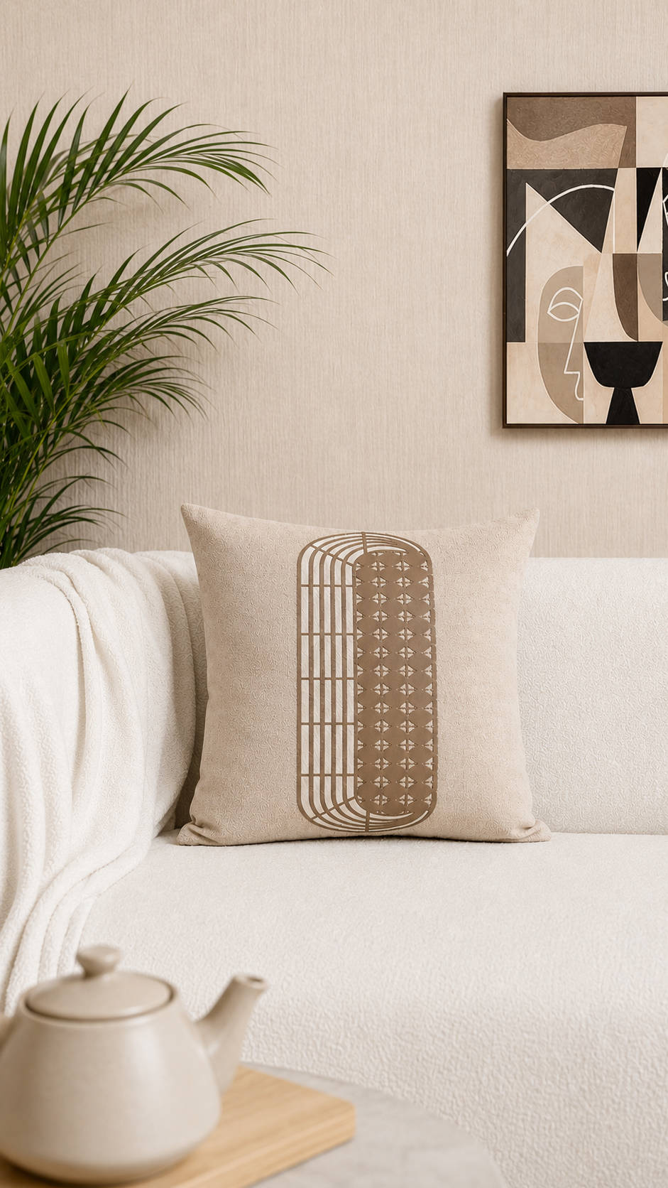 Decor N More “Modern Geometry Collection” – MIDDLE BARREL CUSHION COVER