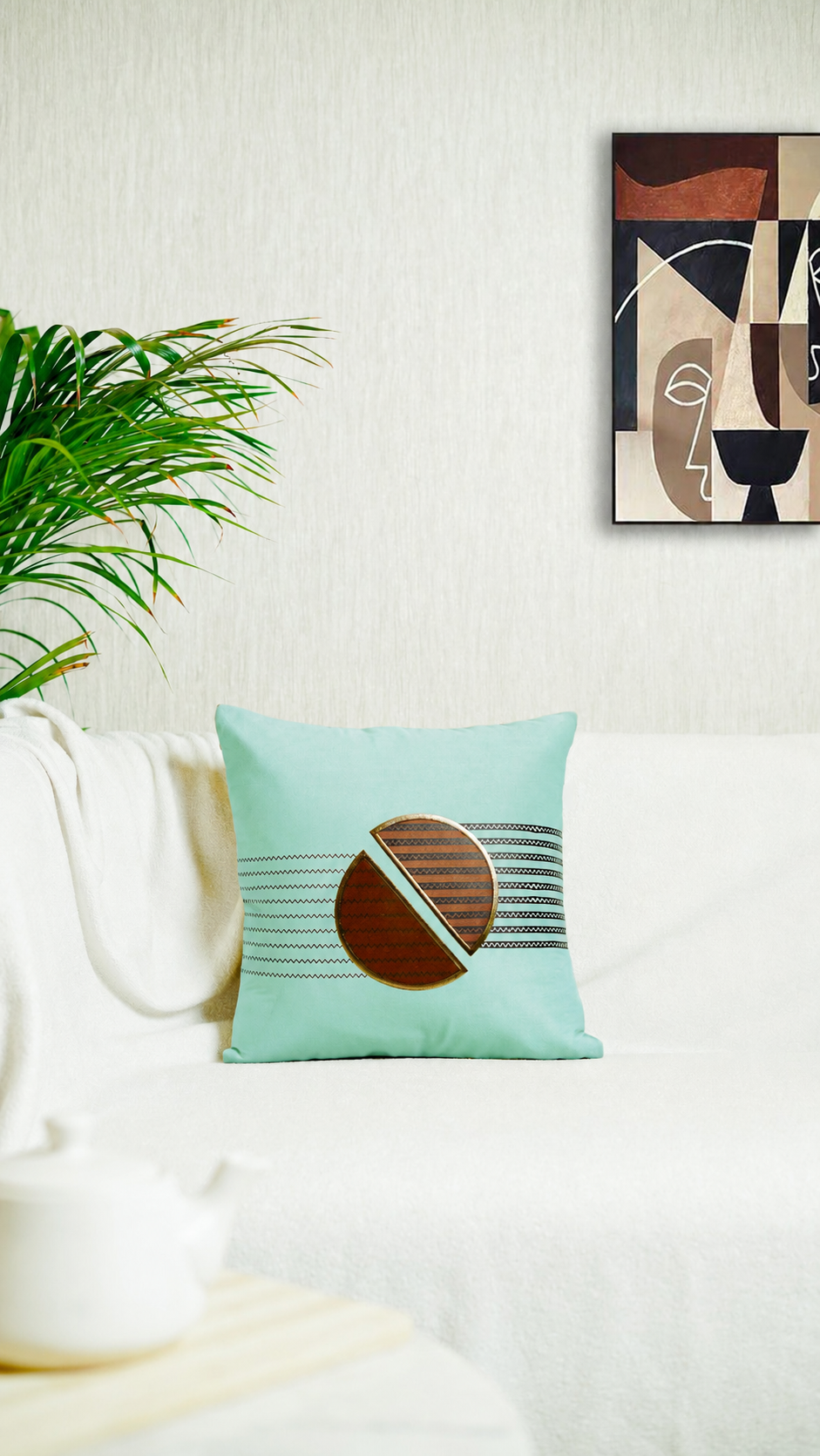 Decor N More Modern Geometry Collection Golden Divide Cushion Cover