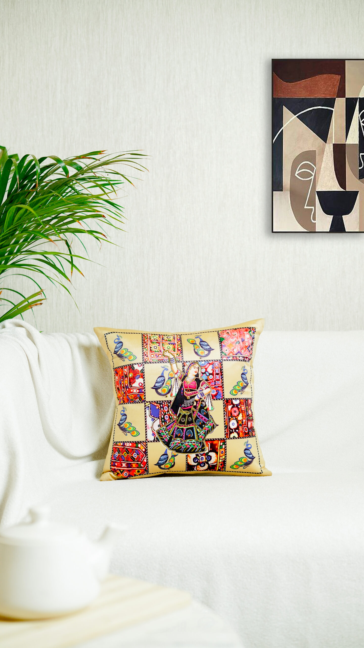 Decor N More Desi Vibes Collection Rajasthani Folk Dancer Cushion Cover