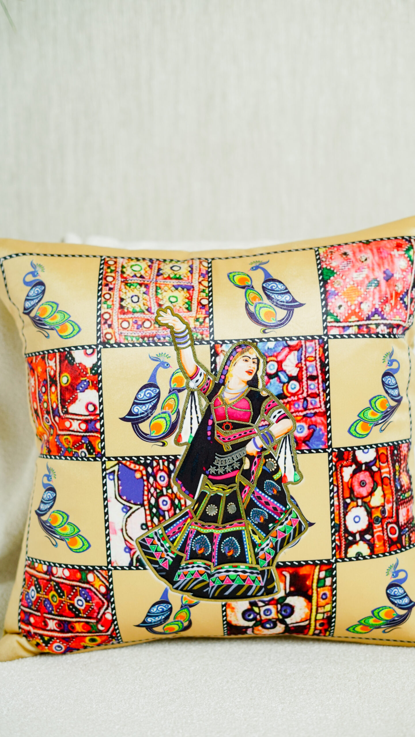 Decor N More Desi Vibes Collection Rajasthani Folk Dancer Cushion Cover