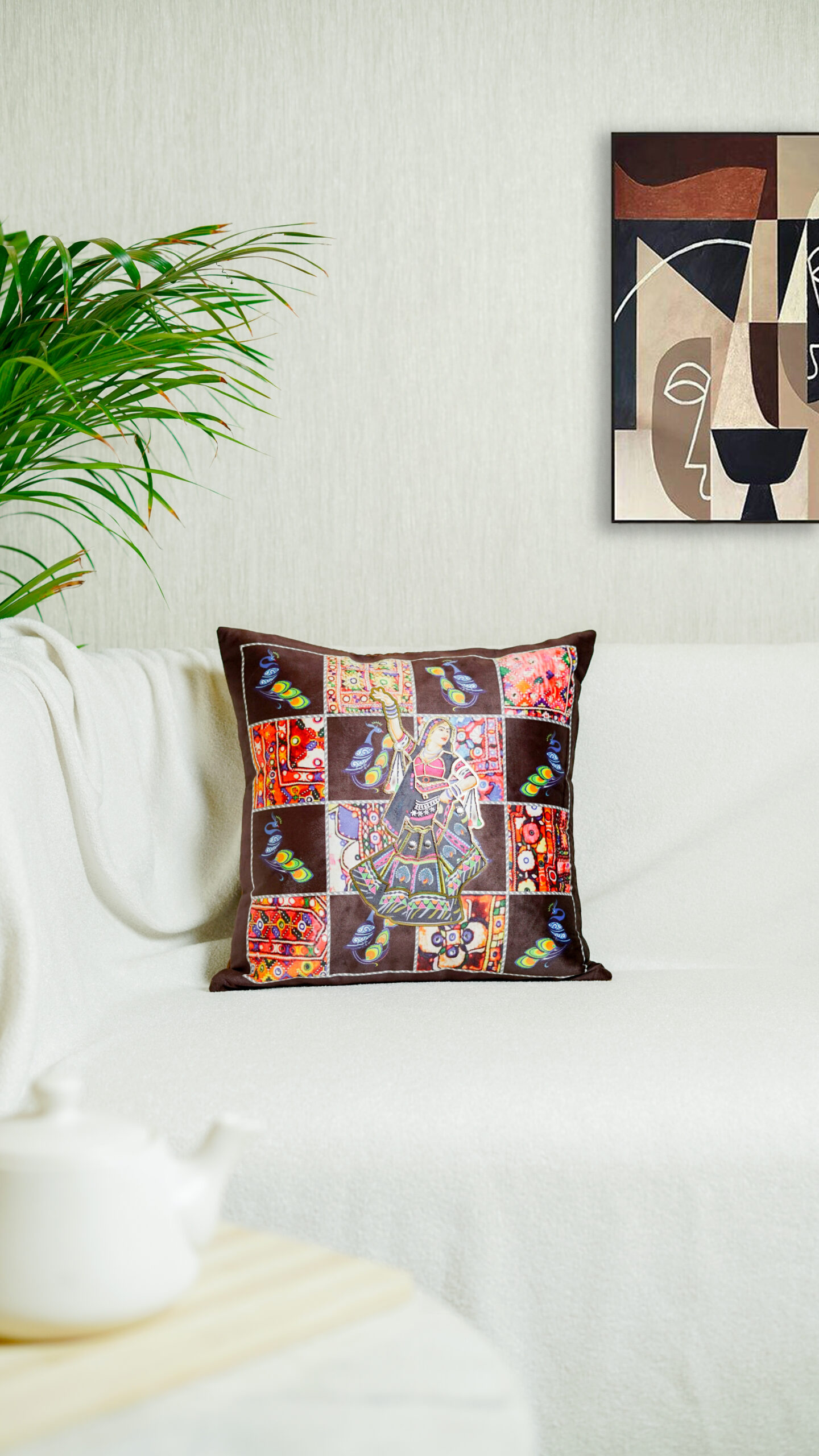 Decor N More Desi Vibes Collection Rajasthani Folk Dancer Cushion Cover