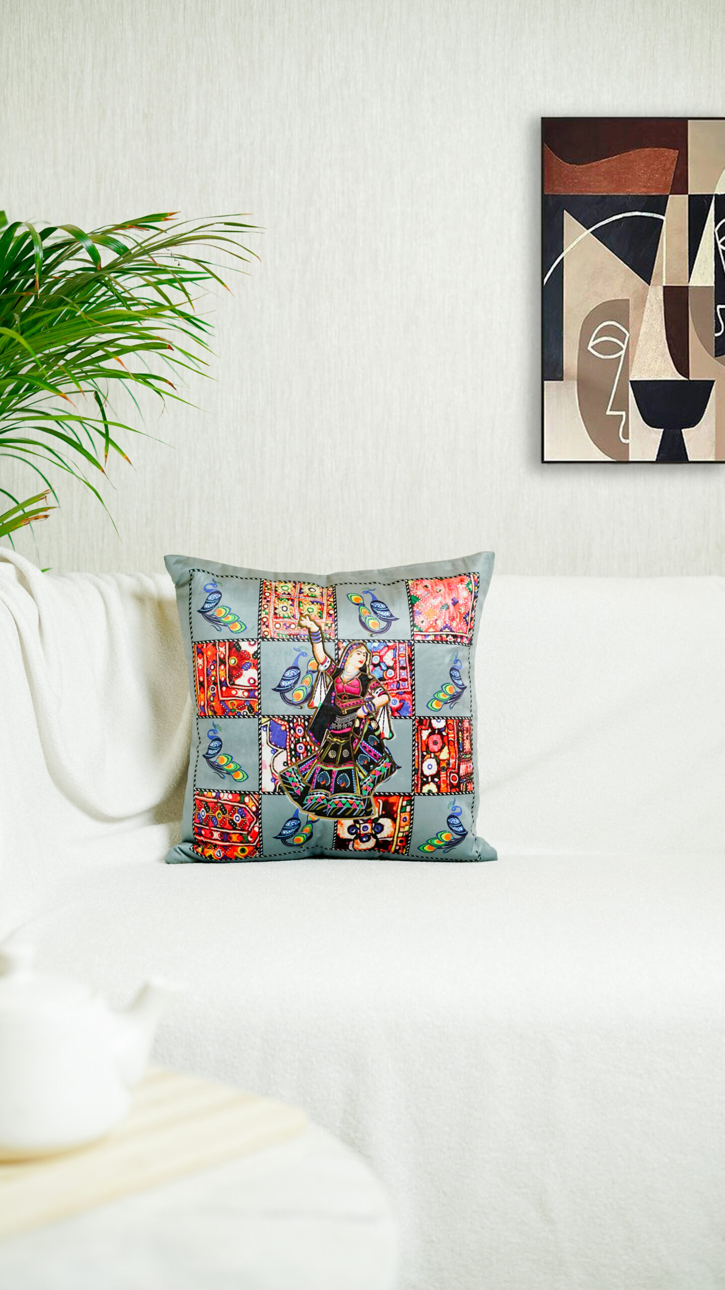 Decor N More Desi Vibes Collection Rajasthani Folk Dancer Cushion Cover