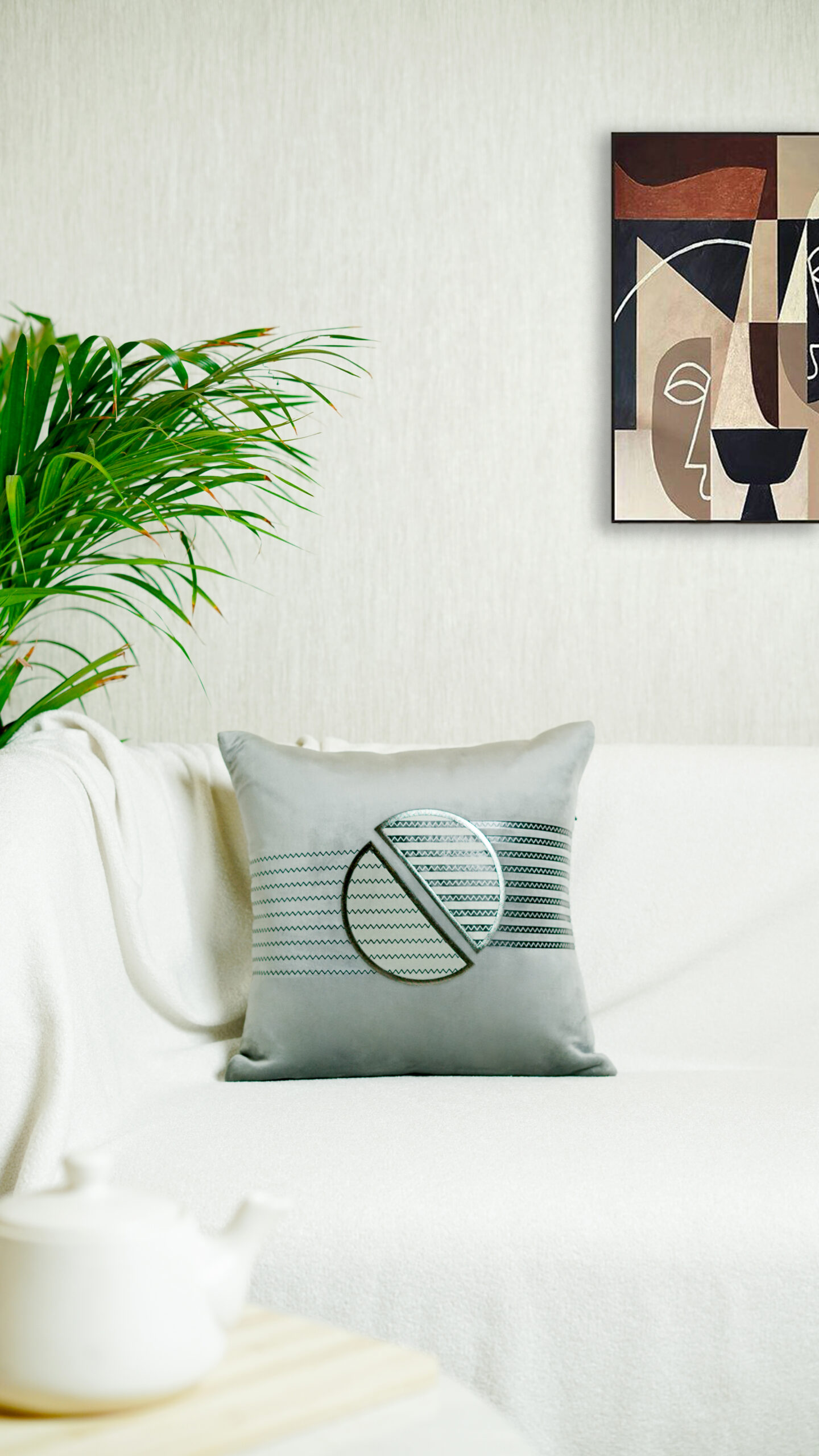 Decor N More Modern Geometry Collection Golden Divide Cushion Cover