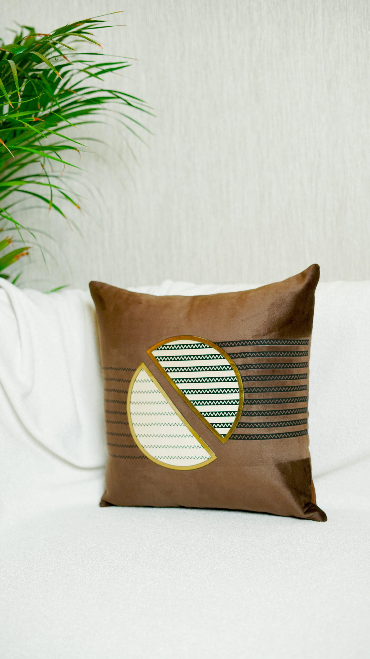 Decor N More Modern Geometry Collection Golden Divide Cushion Cover